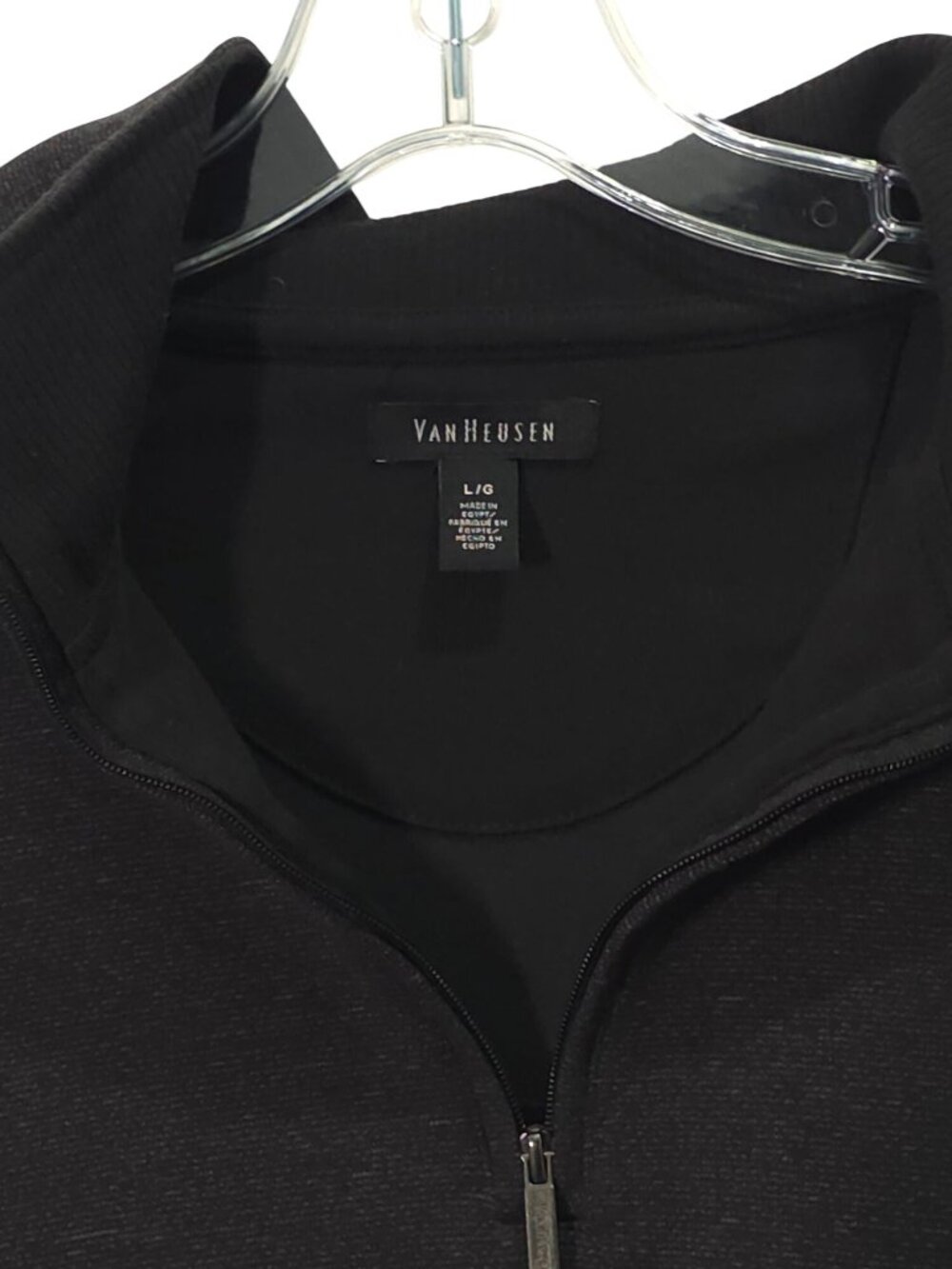 Van Heusen Men's Black Half-Zip Long Sleeve Pullover Sweatshirt L/G Size